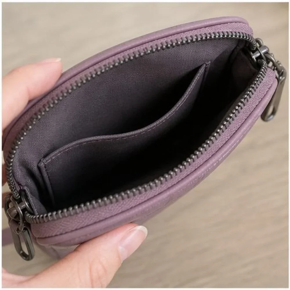 Mauve Quilted Crossbody Bag